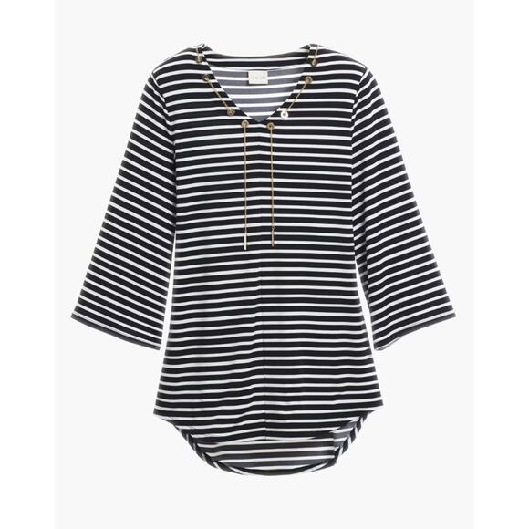 Chico's Striped Necklace Top size 1 - Picture 4 of 4